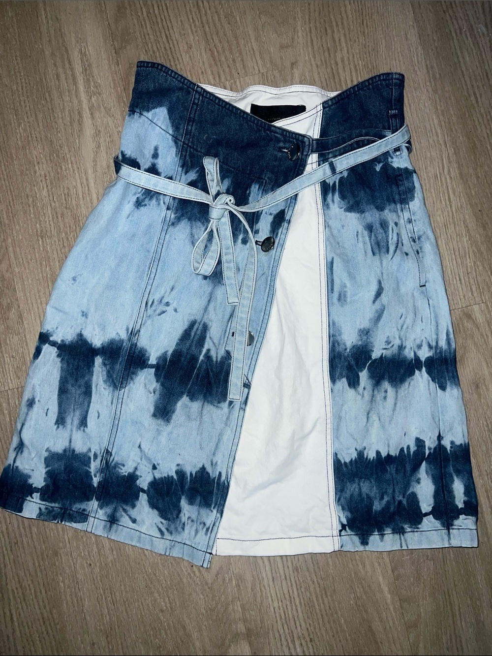 Jain Song boho Tie-Dye Denim Wrap midi Skirt